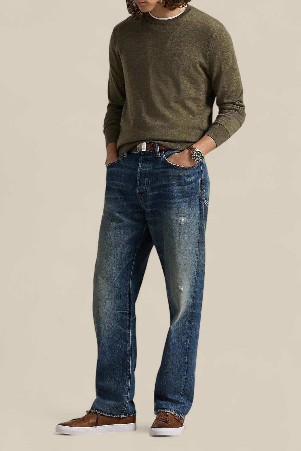 תמונת כל הלוק של סריג צמר סלים פיט